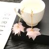 Korean Flower Petals and Leaves Long Fringed Stud Earrings, Japanese and Korean Personality Small, Fresh and Versatile Student Jewelry