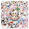 50 Cartoon Cow Stickers for Laptops, Suitcases, Guitars, Helmets, Cars