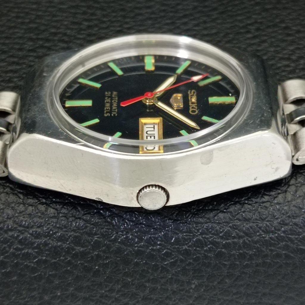 GENUINE VINTAGE SEIKO 5 AUTOMATIC 6319A JAPAN MENS BLACK DIAL WATCH a702618-1 R209-a702618