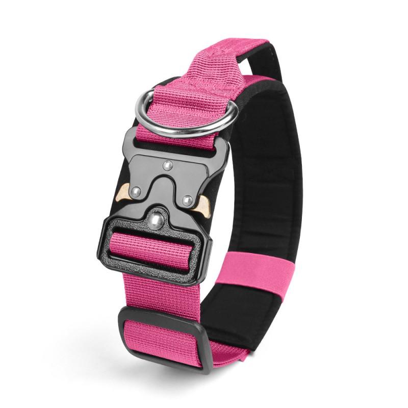 Heavy Duty Dog Collar Medium To Large Breeds Anti-Pull Tactical Nylon With Adjustable Buckle Multiple Colors Sizes