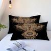 Comforter Golden Abstract Owl Pattern 3D Printed Retro Style Breathable Bedding Set Luxury Home Textile