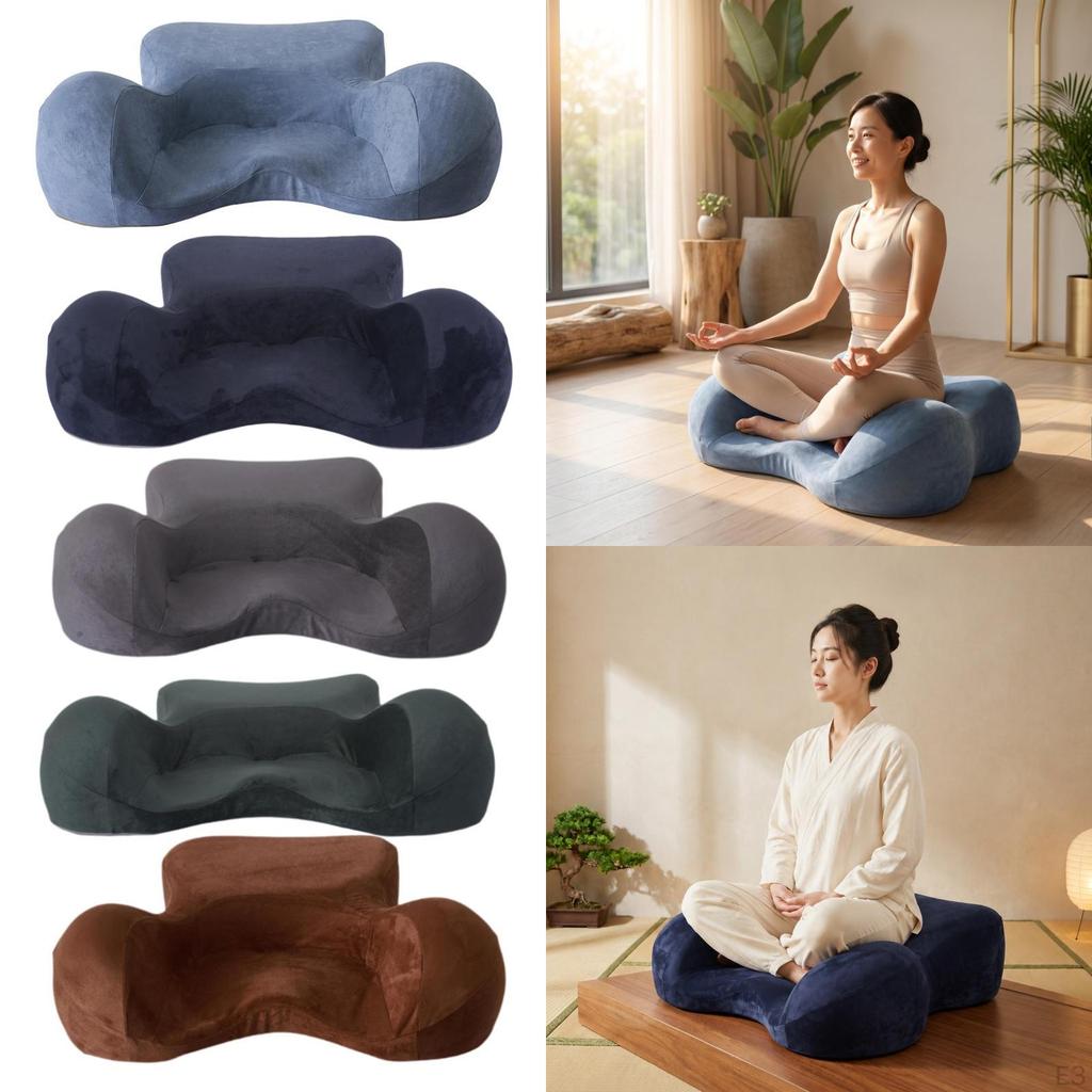 Ergonomisches Meditationskissen mit rutschfester Unterseite Abnehmbarer Samtbezug Atmungsaktiver Memory-Schaum