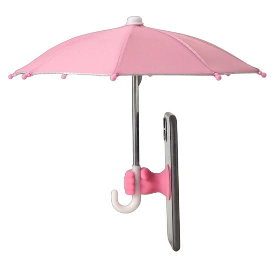 Mini parasolka do telefonu komórkowego z przyssawką, parasolka na smartfona z ochroną UV, uniwersalny uchwyt na telefon komórkowy na plażę, podróże, na zewnątrz, do kubka