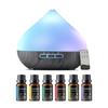 500ml aromatherapie etherische olie diffuser afstandsbediening ultrasone luchtbevochtiger meerkleurig LED-licht met 6 oliën
