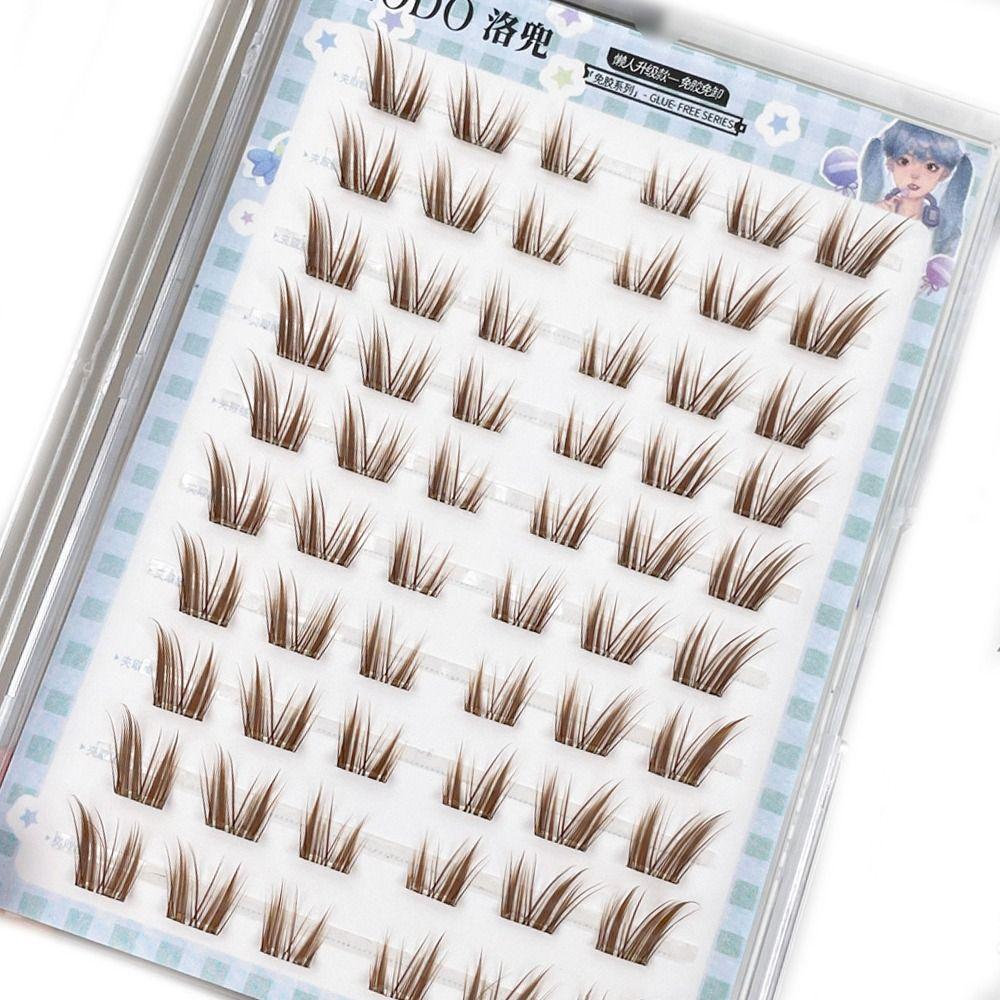 DIY Brown Lash Clusters Cat Eye Style Individual Lashes Women Eye Lashes  Eyelash Extension