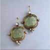 Gorgeous Square Geometry Green Stone Earrings for Women Gold Color Party Dangle Earrings Jewelry