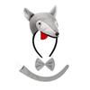 Wolf Animal Costume Accessories Wolf Headband Wolf Tail Bowtie Skirt Halloween Wolf Outfit for Kid Halloween Cosplay