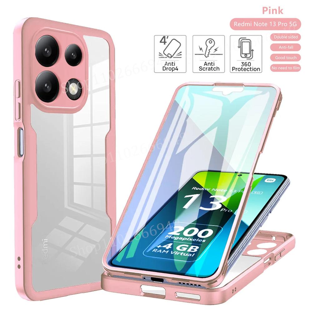 360 Full Cover Case For Xiaomi Redmi Note 13 14 12 11 10 Pro Plus 4G 5G Shockproof Clear Front Back Body Coverage Cover Carcasa