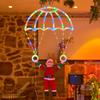 Christmas Parachute Light with Santa Claus Waterproof 8 Modes LED Christmas Hanging Light for Indoor Outdoor Window Wall Garden Xmas Tree Decor