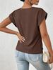 2026 Hot Sale Women's Solid Color V-neck T-shirt, Elegant Short-sleeved Top for Spring/Summer, European American Style