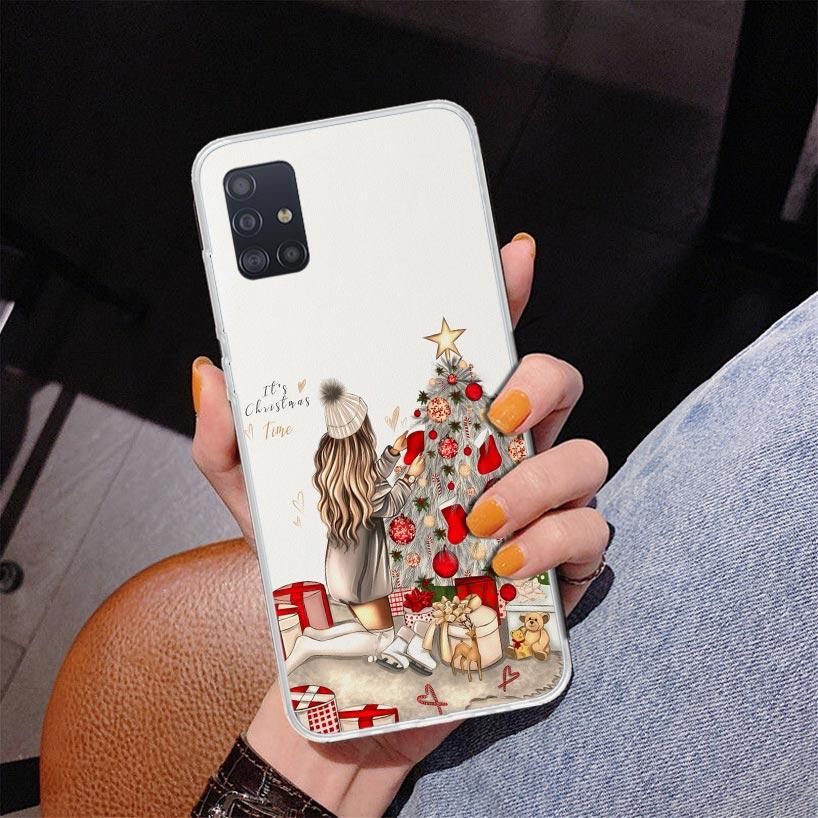 Christmas Girls Tree Gift Phone Case For Samsung Galaxy A52 A32 A22 A12 A51 A31 A50S A30S A20S A10S Note 20 Ultra 10 Plus S10 A7