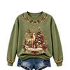 Women's Christmas Print Long Sleeve Top Casual Comfortable Fall Winter Shirt