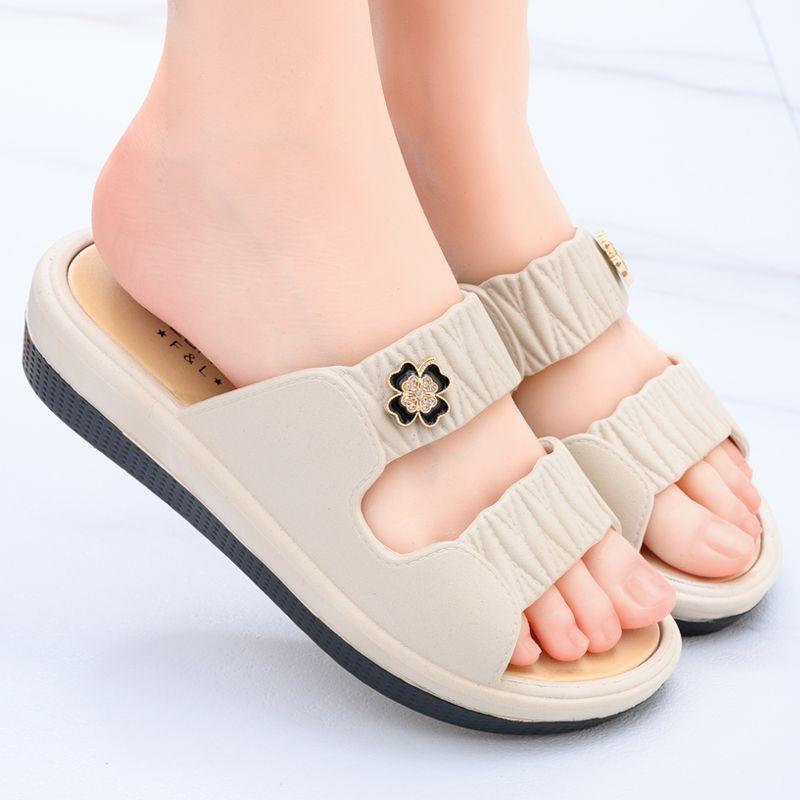 

Fashion Women Flat Slippers Platform Height Increase Fashion Soft Sole Beach Shoes Non Slip Wedge Lightweight Comfortable Casual Sandals 42-43 абрикосовый