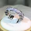Sterling copper Classic Geometric Design Triangle Zircon Ring Single Row For Ladies Party Birthday Jewelry Gift