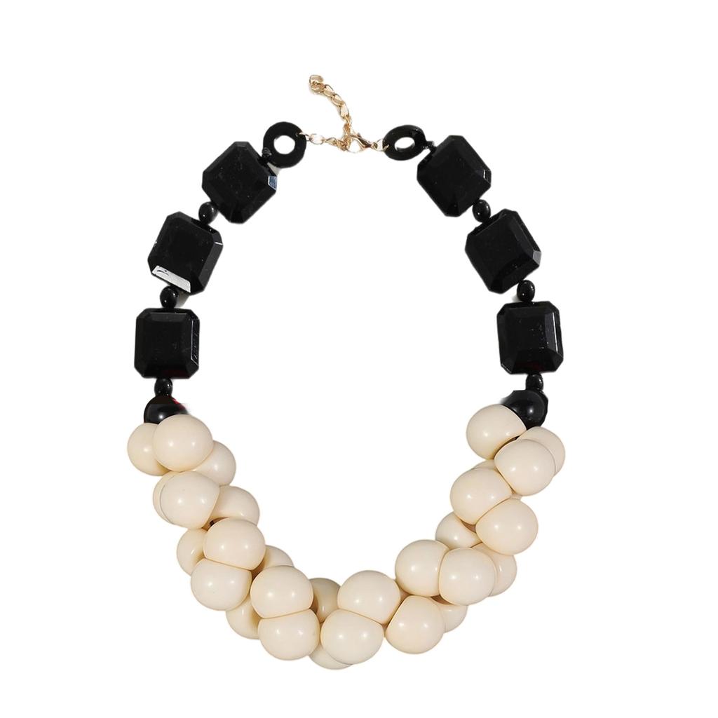 Bohemian Beaded Necklace Retro Multilayer Ethnic Jewelry Portable Resin Festival Accessory for Women