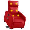 Recliner with Lift Function Red Faux Leather