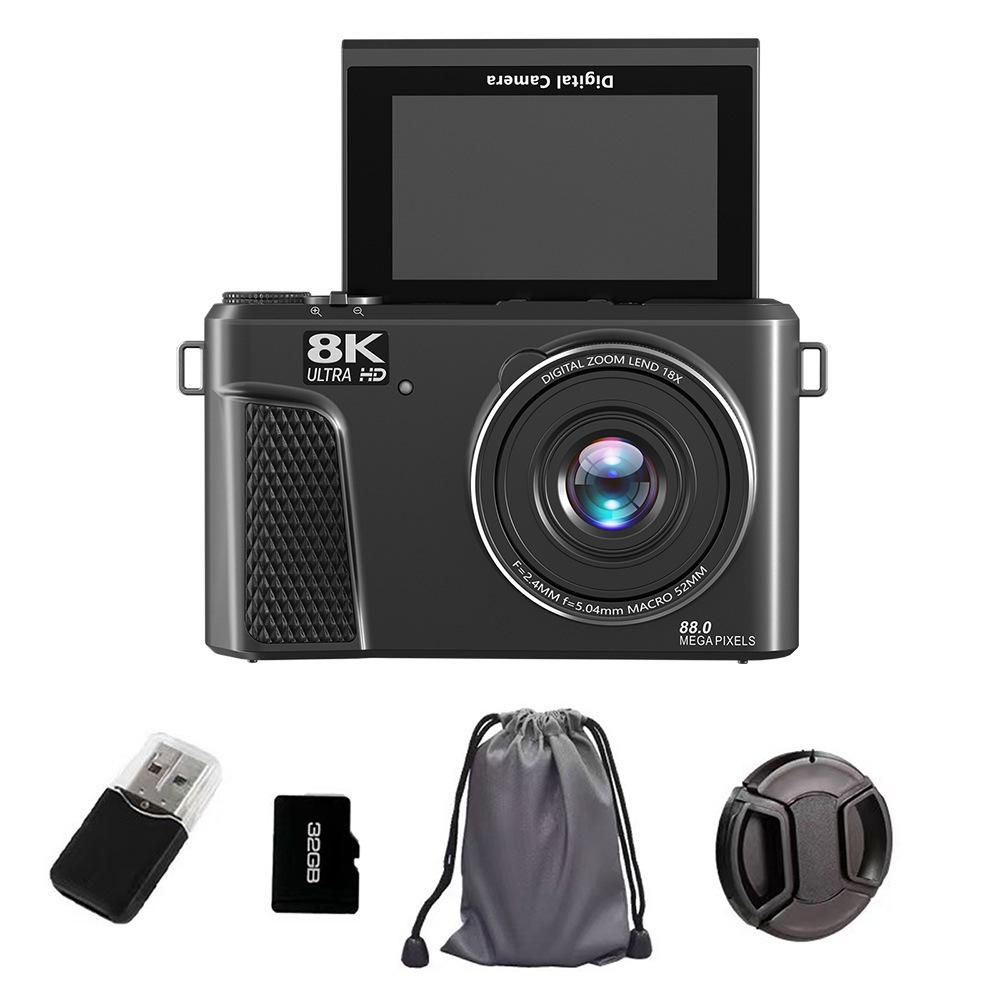 WD300 8K Mirrorless Digital Camera with High Pixels, Flip Screen & WiFi for Mobile Uploads - Perfect for Students and Party Scenes