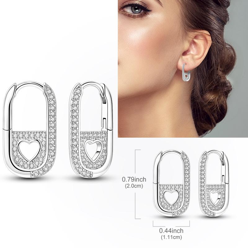 925 Silver Hoop Earring Moon Sun Earring Pendent Zircon Heart Shape Star Eardrop For Women Girl Making Jewelry