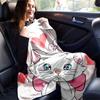 1PC Cute Cartoon Marie Cat Design Blanket, Seasonal Universal, Home Decoration, Throw Blankets, Soft Flannel Throw Blanket, Versatile & Cozy