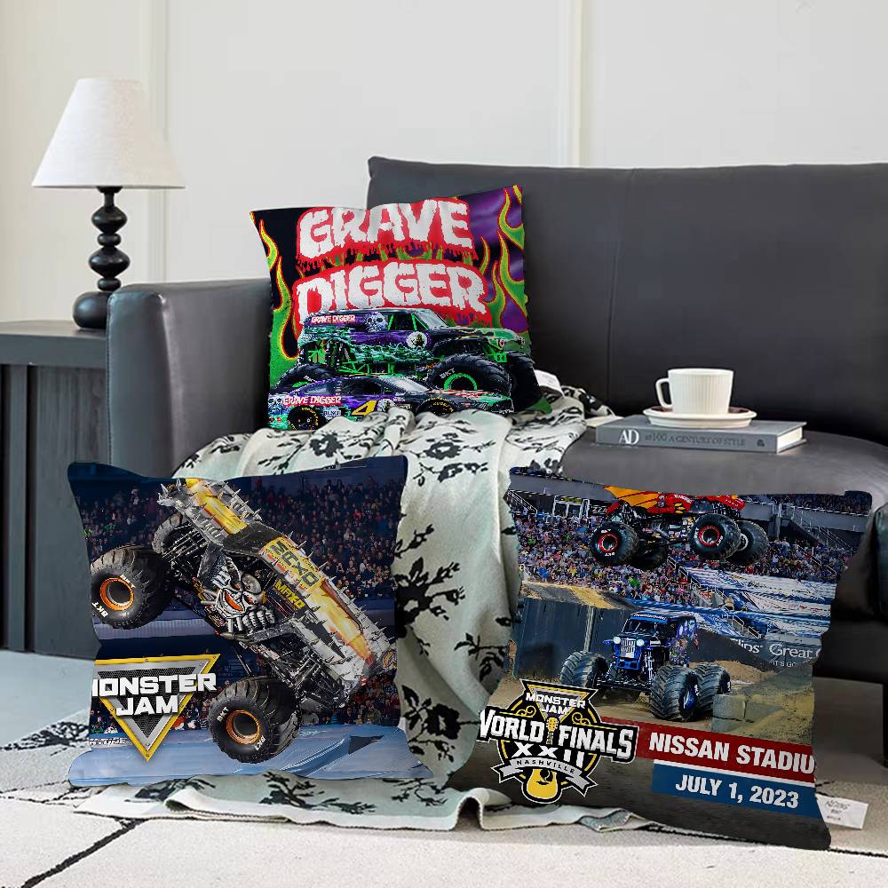 M-Monster Jam Pillow Cushion Cover Pillowcase Living Room Sofa Home Decor Customized