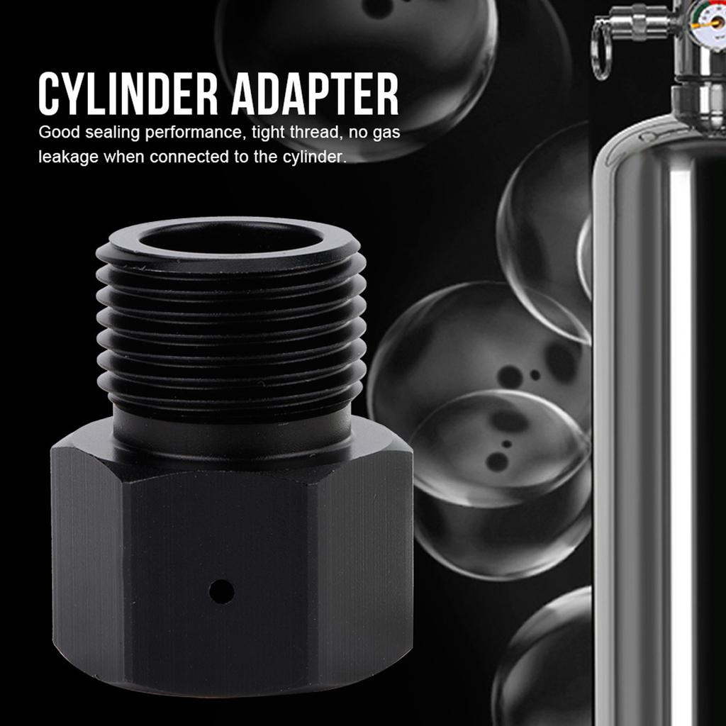 Soda Cylinder Adapter Converter Black for W21.8 Aquarium Brew Beer Keg CO2 Tank Regulator
