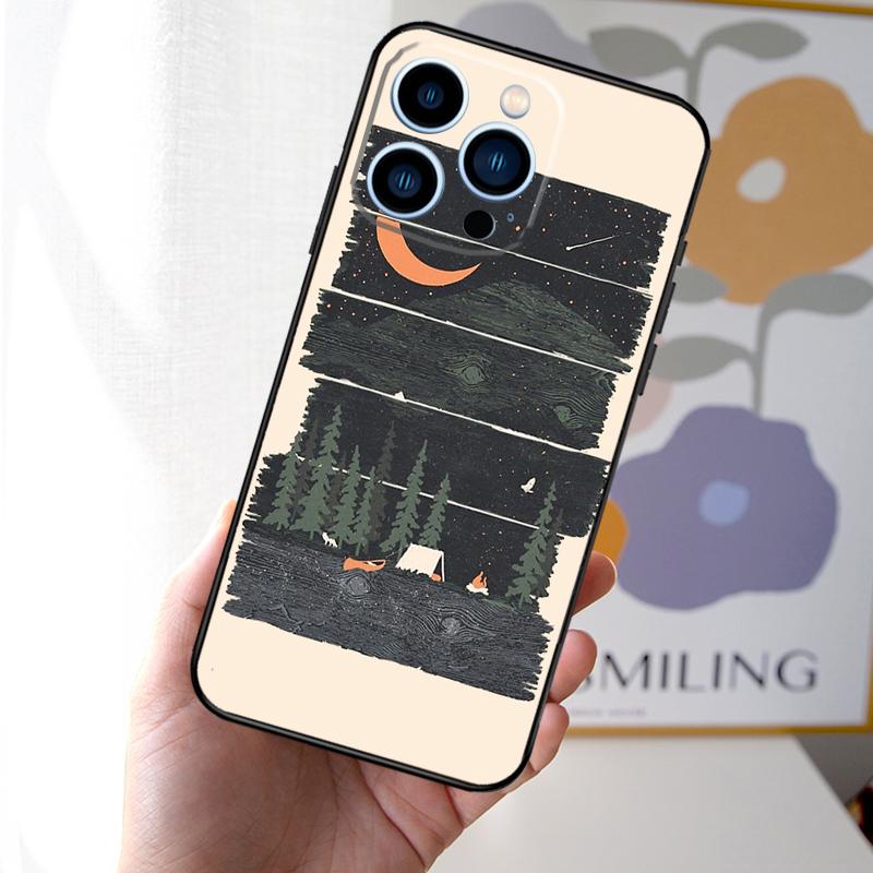 Nature Camping Art Phone Case For iPhone 13 12 11 Pro Max 13 Mini X XR XS Max 7 8 Plus SE 2020 Back Cover