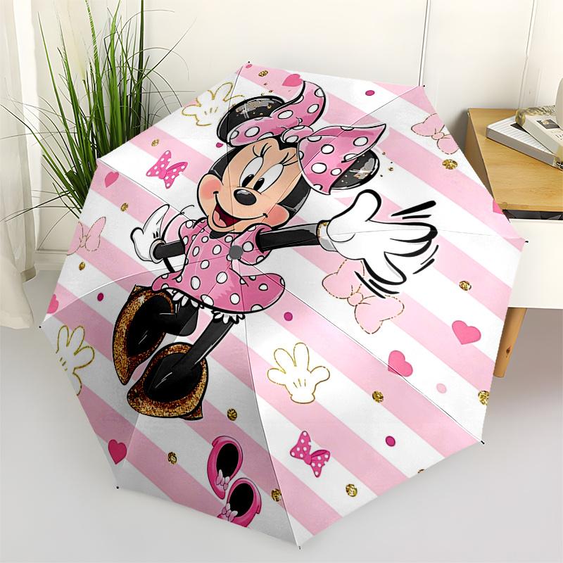 

Mickey and friends Themed Travel Umbrella-8 Ribs Automatic Opening and Closing, Portable Folding Design, Compact and Stylish Umbrella Suitab