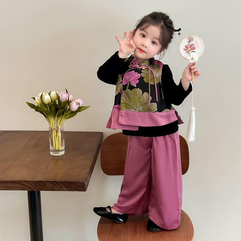 Girls' Chinese Style Hanfu: Spring/Autumn 2025 Fashionable Three-Piece Set