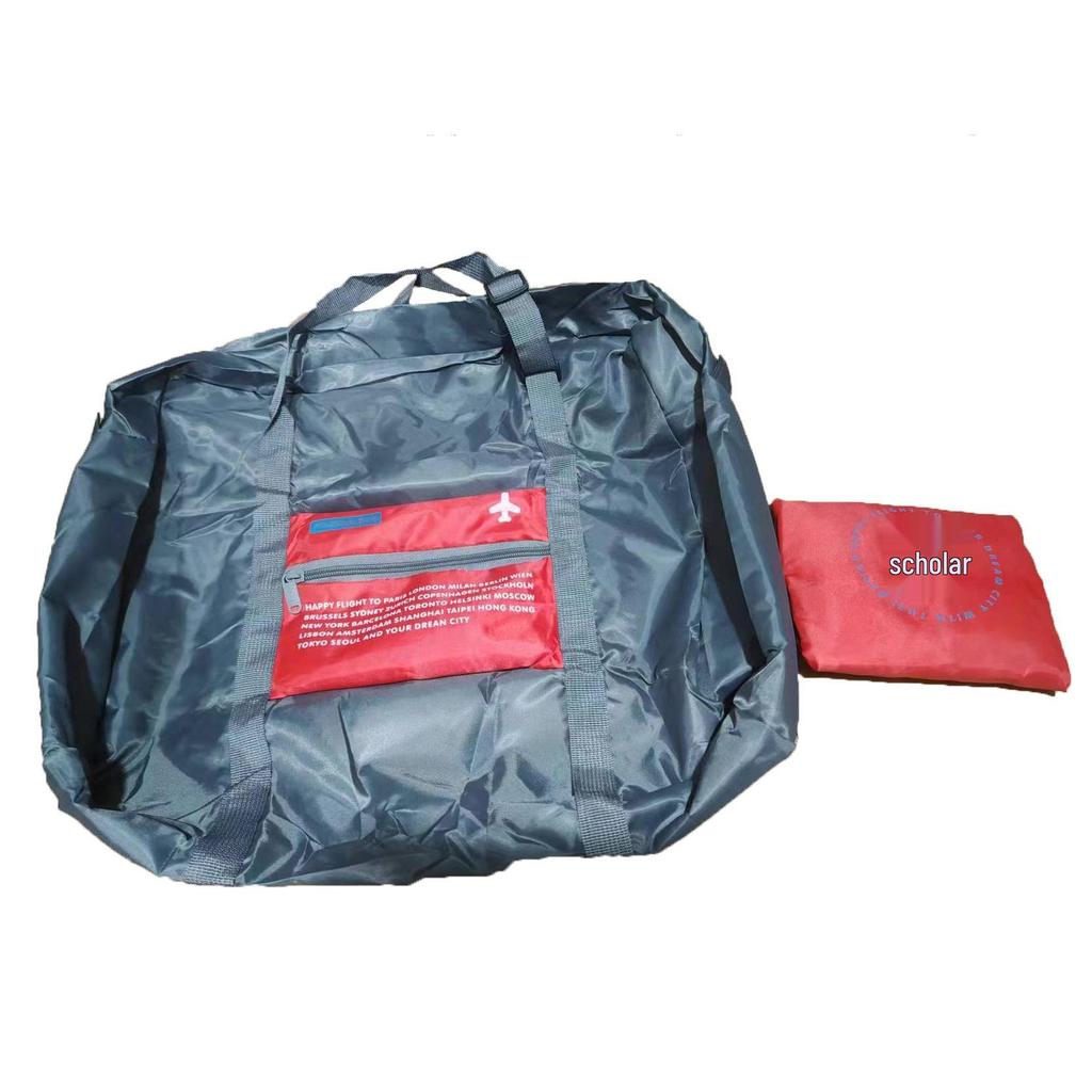 Foldable Large-Capacity Storage Bag with Printed Logo, Trolley Attachment, and Portable Design for Gym and Travel