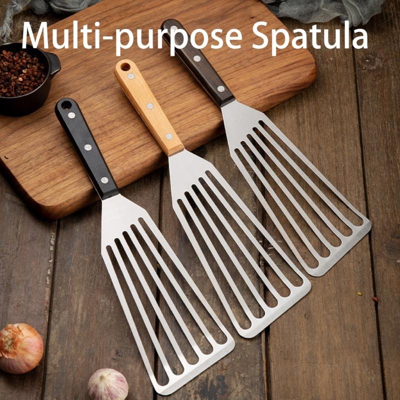 Stainless Steel Fish Spatula With Handle For Grilling Flipping Steak And Fish Perfect For Kitchen And Outdoor Cooking