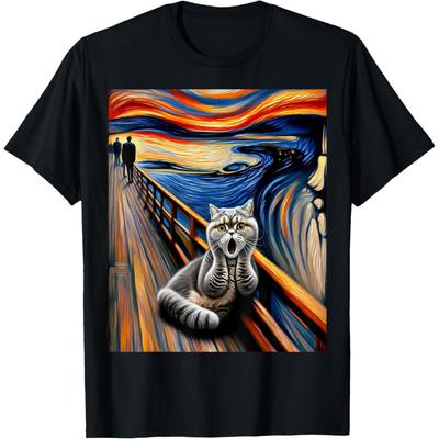 Expressionist Artsy Artistic British Shorthair Cat T-Shirt