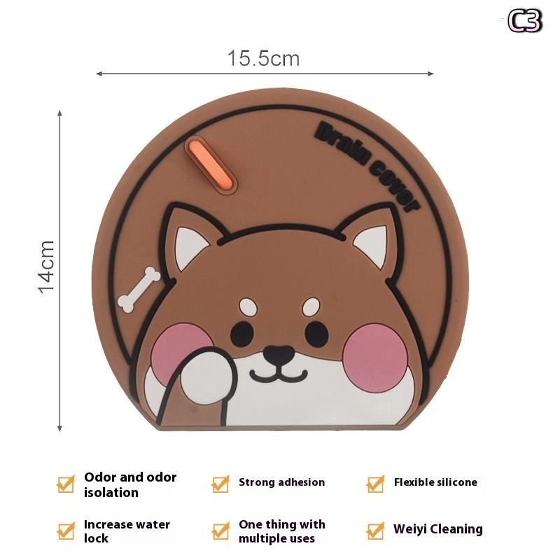 Sewer Floor Drain Cover Deodorizer Bathroom Silicone Deodorant Mat Thickening Kitchen Toilet Toilet Insect-Proof Floor Drain Mat