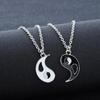 2Pcs/Set Best Friends Tai Chi Yin Yang Hollow Pendant Split Matching Necklace