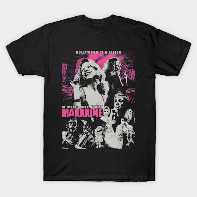 

Men Black Print T-shirt Maxxxine Movie No-Cut Transfer Paper Print Cotton Tshirt 4XL чёрный