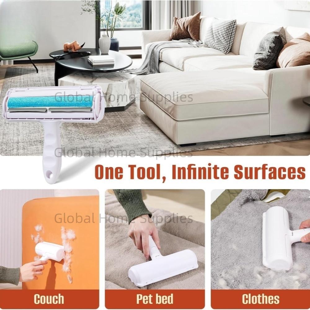Cat and Dog Hair Remover Reusable Roller with Self-Cleaning Base Animal Fur Removal Tool for Couch Furniture Carpet Car Seat