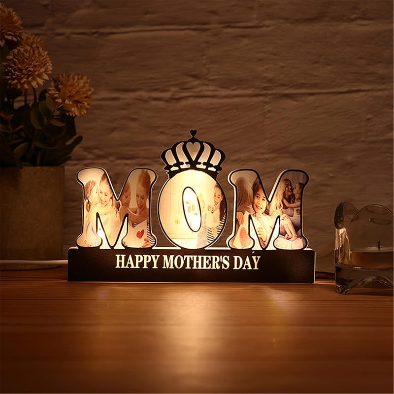 Personalized Lighthouse Photo Night Light Custom Family Picture Frame Light Acrylic Photo Lamp Gifts for Birthday Mom from Daughter Son(Style 11)