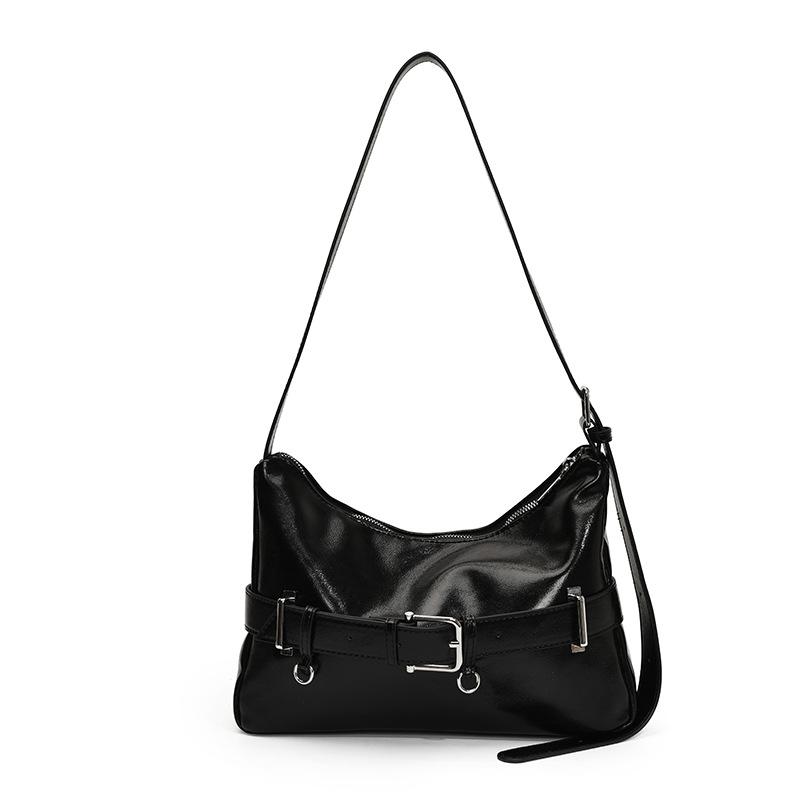 

Нишевый дизайн, высококачественная универсальная однотонная сумка подмышкой, женская трендовая сумка-мессенджер на поясе и через плечо чёрный