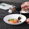 Nordic Stone Pattern Ceramic Soup and Salad Bowl, Deep Dish Tableware, Black/White.