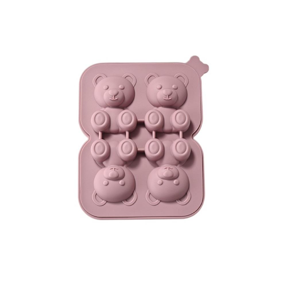 

Food Grade Bear Ice Cube Mold 4Grids Ice Cube Box Ice Cube Tray Ice Cube Mould Bar рожевий