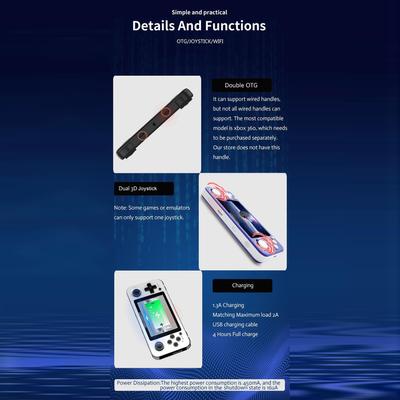 Consola de juegos portátil ANBERNIC, consola de juegos portátil con pantalla IPS de 3,5 pulgadas, doble balancín 3D