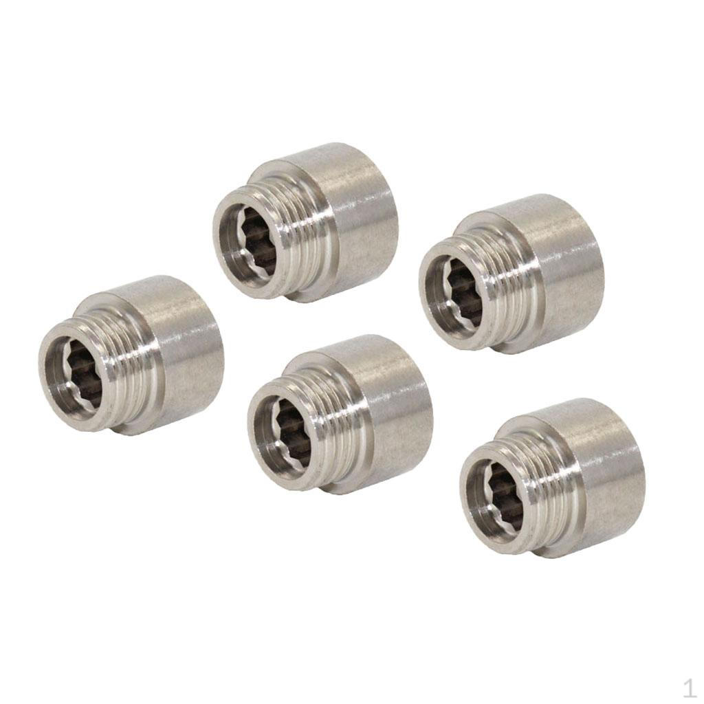 5 Pieces Double Ended Stainless Steel Expansion Connector Adapter