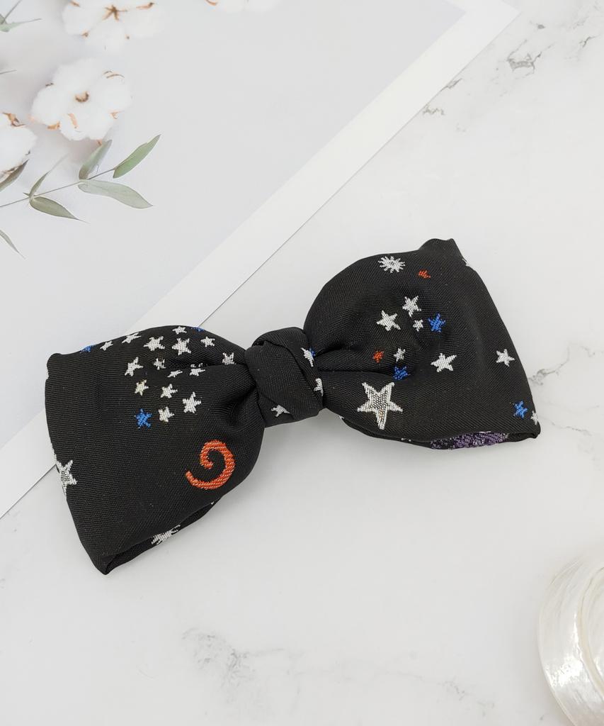 Maia Milky Way Star Jacquard Hair Ribbon Pin - Purple
