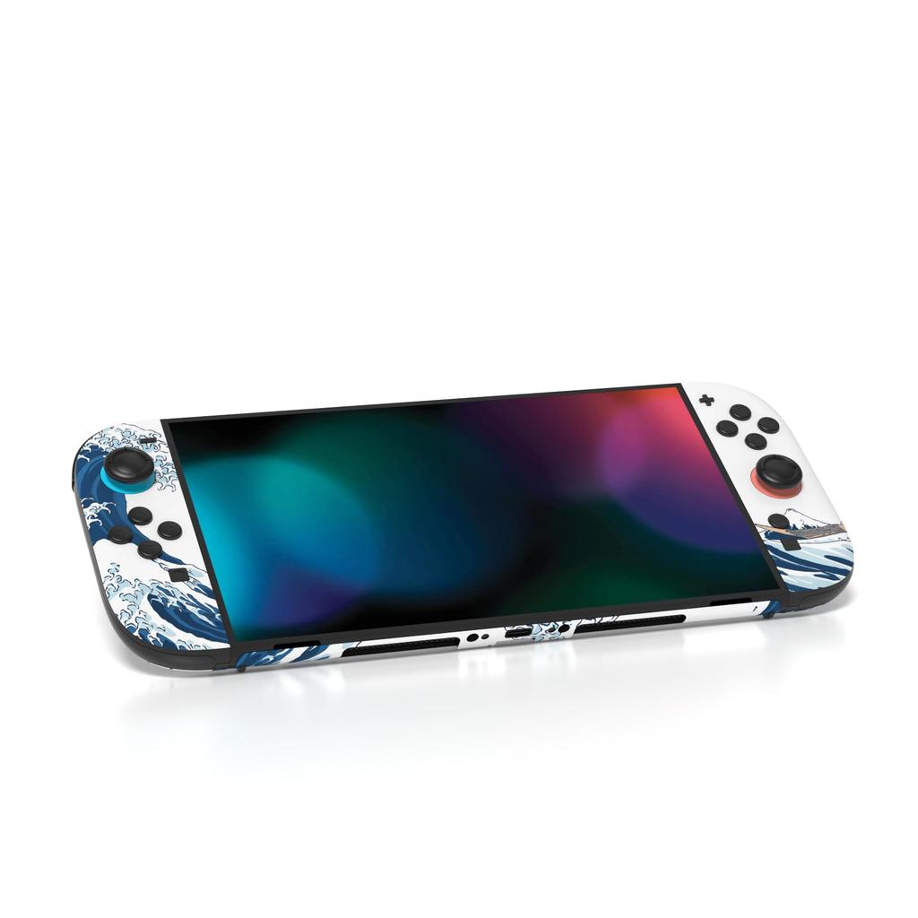 PlayVital Nintendo Switch 2 Console and Protective Sticker Set Includes Customizable Vinyl Dock Grips Stickers Great Wave off (2025) Joy-Con (2 Sets)
