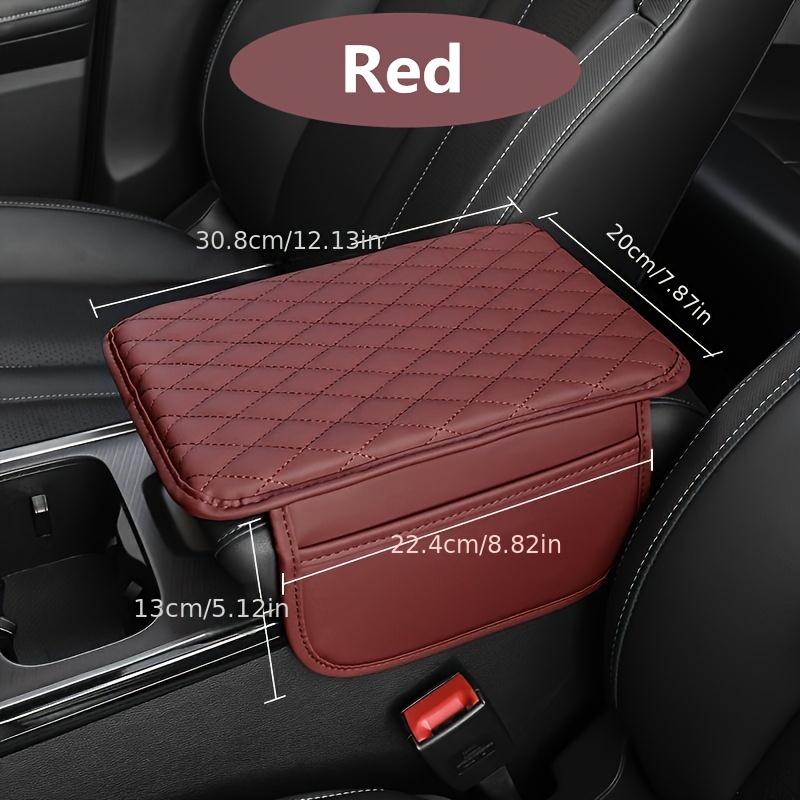 1pc Universal Car Armrest Heightening Pad with Side Storage Bag: PU Leather for Enhanced Comfort Easy Installation and Fit