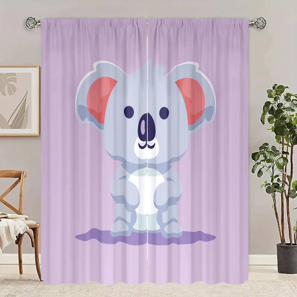 2 Pieces - Customizable Pattern Size - Printed Curtain - Polyester Material - Bedroom, Living Room, Study