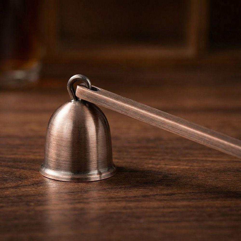 Stainless Steel Candle Extinguisher Long Handle Anti-Slip Wick Snuffer Bell Shape Retro Candle Flame Snuffer Gift Idea