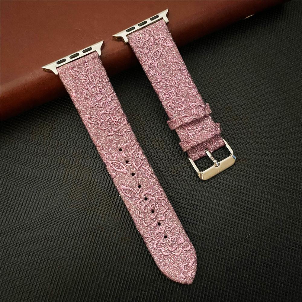 

Вышитый кожаный ремешок для Apple Watch Band 45 мм 49 мм 44 мм 42 мм Женский ремешок для часов 38 мм 40 мм 41 мм Браслет Iwatch Ultra 8 7 6 5 42mm 44mm 45mm 49mm фиолетовый