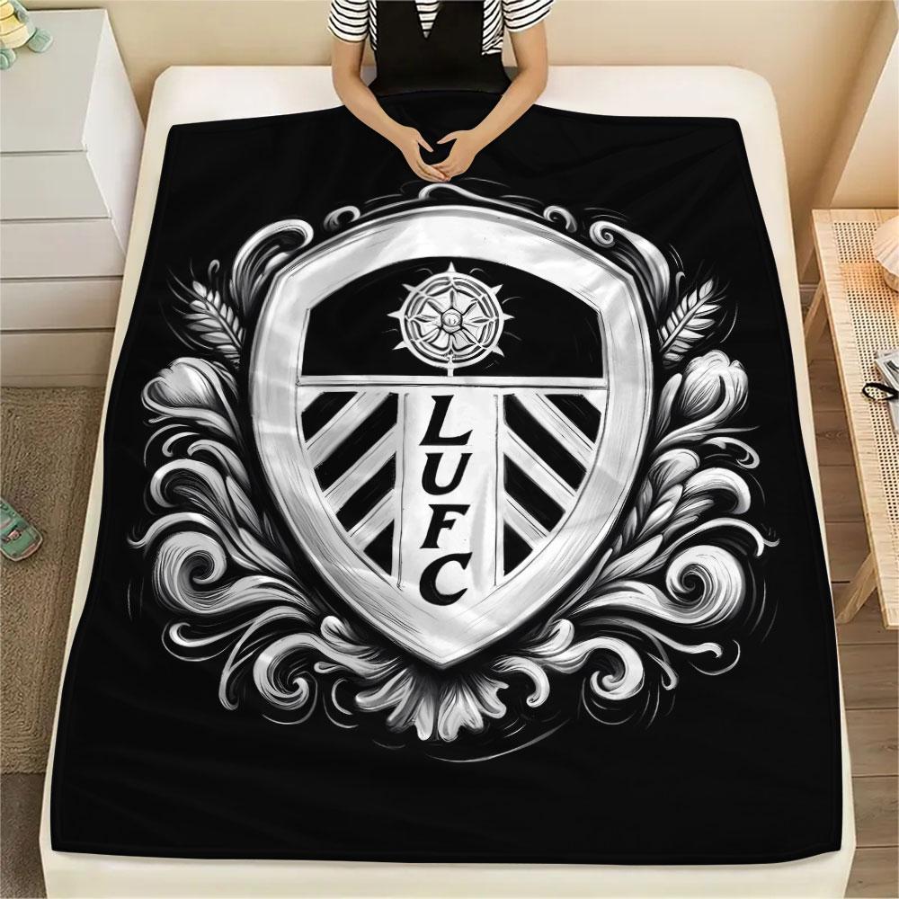 1PC Leeds United Football Club Patterned Flannel Blanket Suitable For All Seasons for Home Decor Warmth and Comfort Gifts Holiday Present
