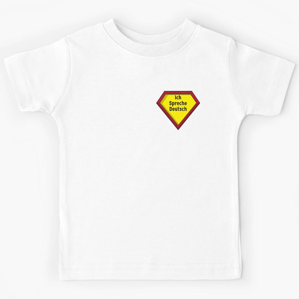 Ich Spreche Deutsch I speak German Superhero Design (auf Deutsch) Kids T-Shirt 120
