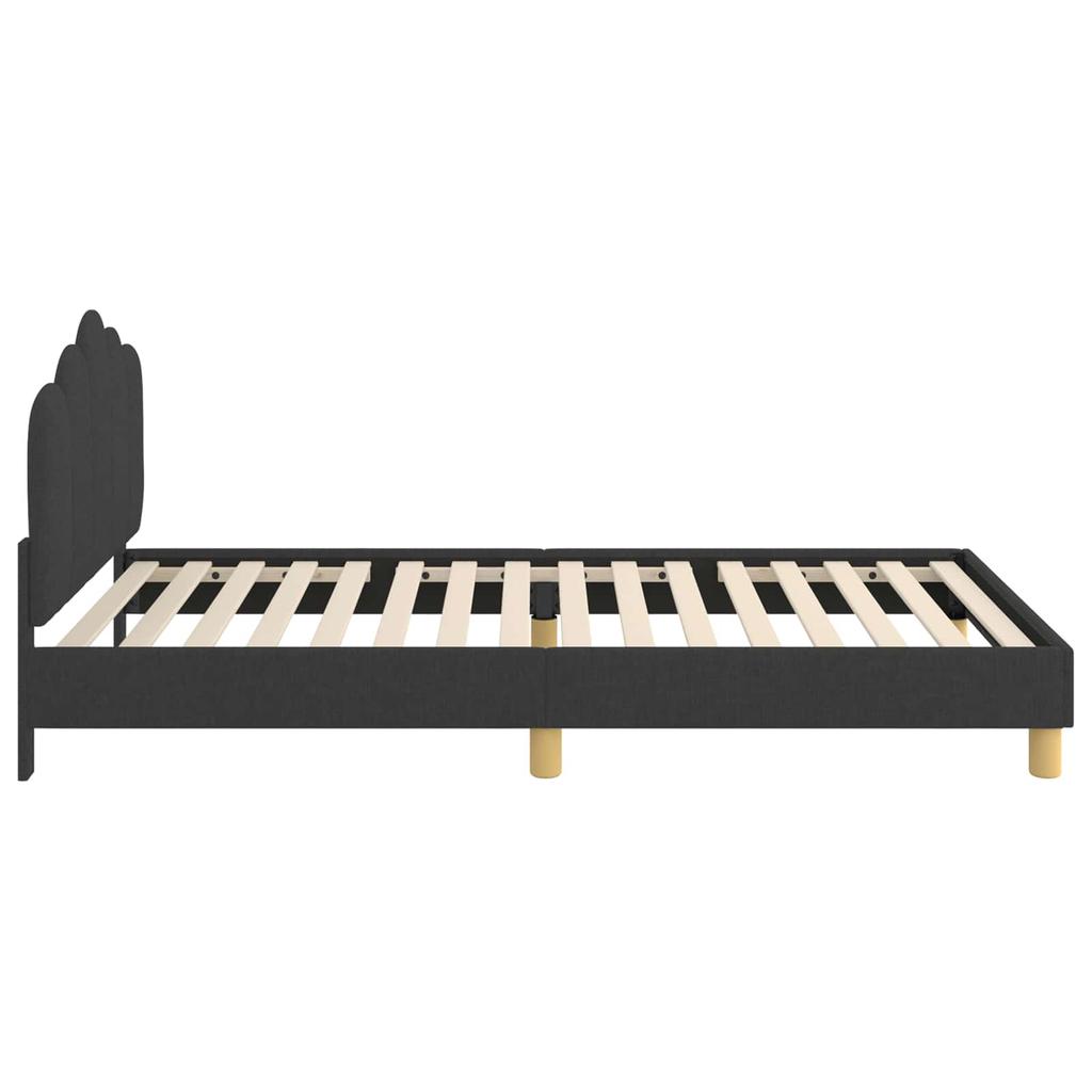 Kids Bed Frame with Headboard Black 80 x 200 cm Fabric